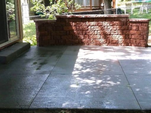 Concrete Patio w/ Free Standing Wall